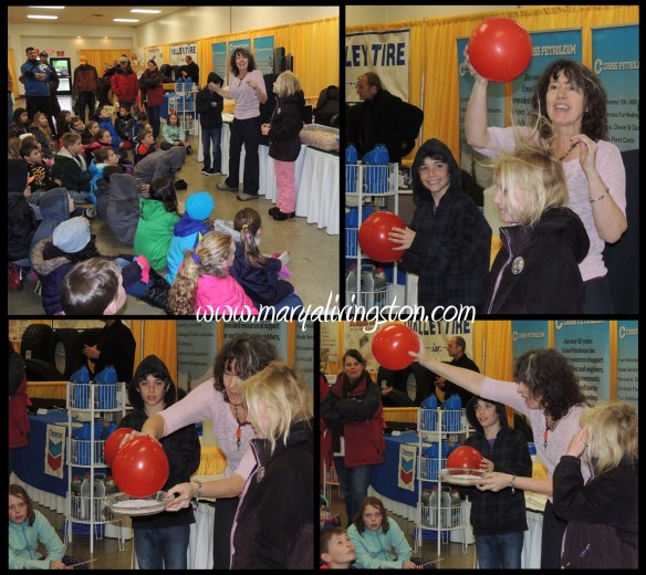 Many brave girls stepped up to assist collecting a static charge.